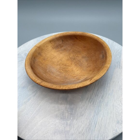 Munising Wooden Dough Bowl 8.25"x8.75" Round Primitive Farmhouse Vintage Signed - Picture 4 of 9